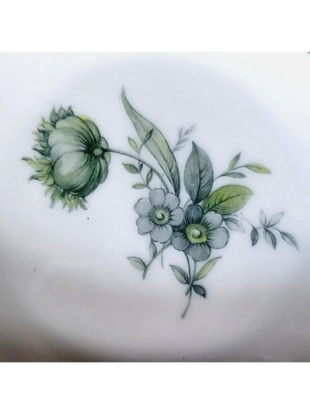 Vtg Royal Bayreuth Teal Tulip Fruit /Dessert/ Sauce Bowl Floral Design Gold Trim
